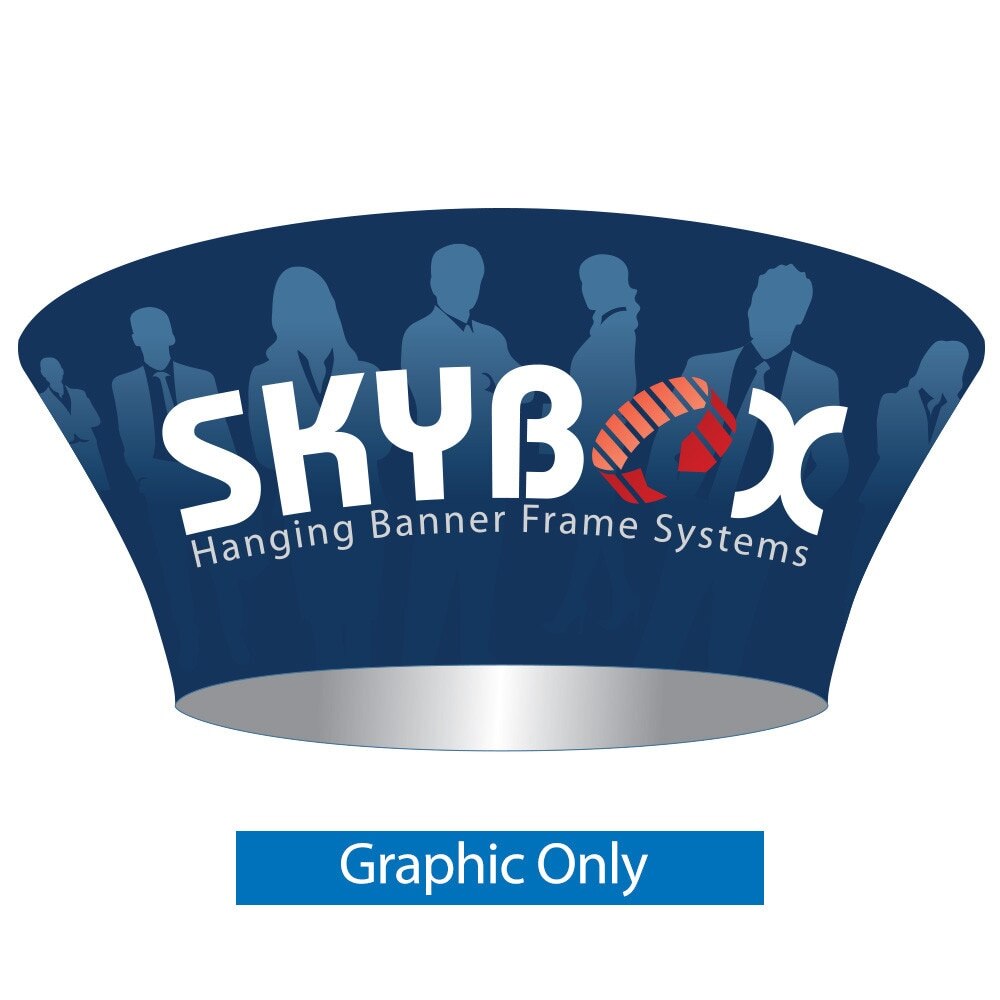 10x3.5 ft. Hanging Banner Tapered Circle — Single Sided Graphic Only with White Back Fabric